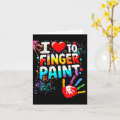 I Love To Finger Paint, I'm Paint Cute Valentines  カード (黄色い花)