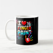 I Love To Finger Paint, I'm Paint Cute Valentines  コーヒーマグカップ (左)