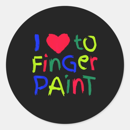 I Love To Finger Paint Matching I'm Paint Couple V ラウンドシール (正面)