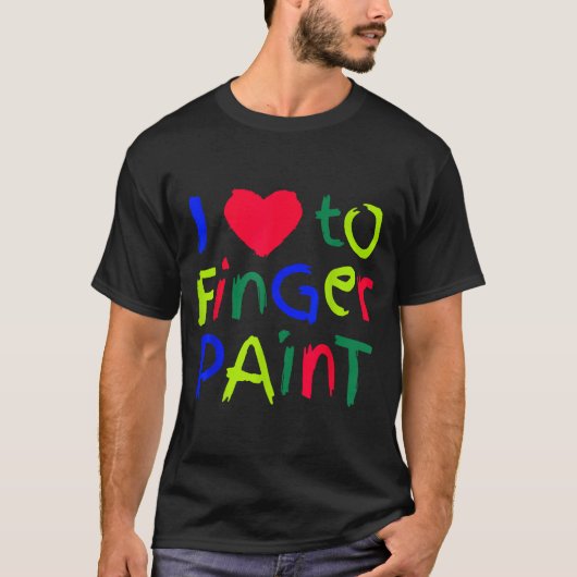 I Love To Finger Paint Matching I'm Paint Couple V Tシャツ (正面)
