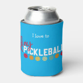 I Love to Pickleball遊 withデザイン 缶クーラー (缶正面)