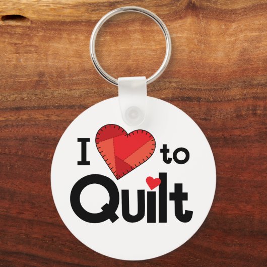 I Love to Quilt - Fun Keychain キーホルダー (正面)