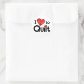 I Love to Quilt Sticker – Cute Gift for Quilters ラウンドシール (バッグ)
