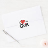 I Love to Quilt Sticker – Cute Gift for Quilters ラウンドシール (封筒)