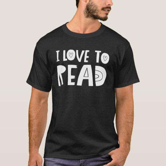 I Love To Read Heart Reading Reader Books Tシャツ (正面)