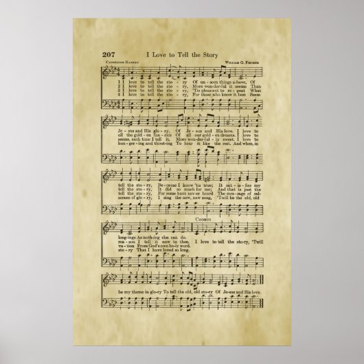 I Love To Tell The Story Gospel Sheet Music ポスター (正面)