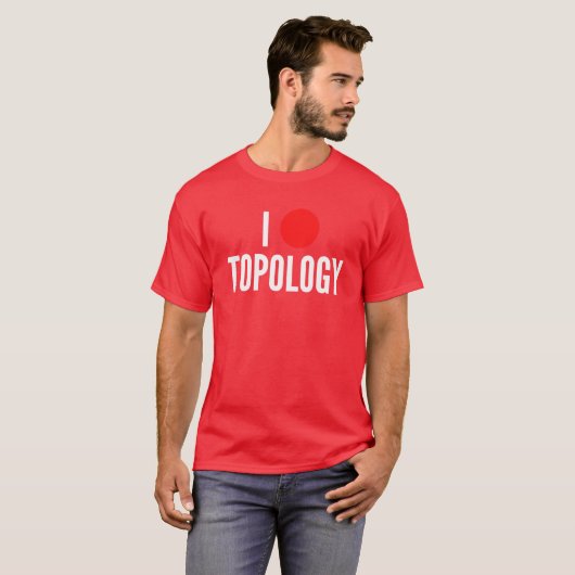 I love topology math geek joke twoline tシャツ (正面フル)