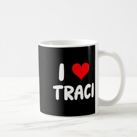 I Love Traci - Heart  コーヒーマグカップ (右)