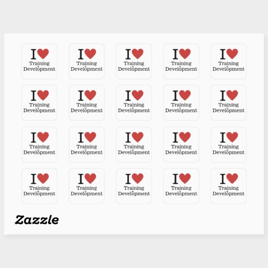 I Love ❤️ Training & Developmentのステッカー スクエアシール (シート)
