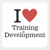 I Love ❤️ Training & Developmentのステッカー スクエアシール (正面)