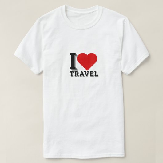I Love Travel – 旅行好き Tシャツ (デザイン正面)