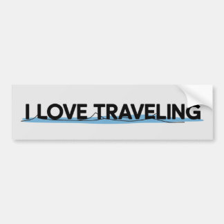I LOVE TRAVELING アドベンチャー ミニマル バンパーステッカー