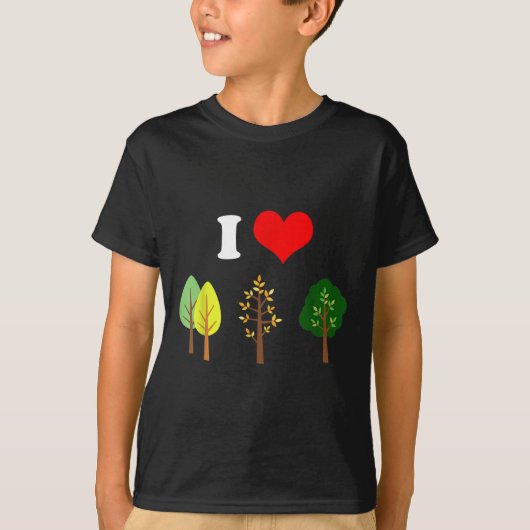 I Love Trees自然環境保護飛行機 Tシャツ (正面)