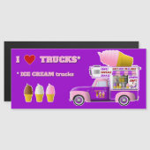 I Love Truck (ICE CREAM Truck)マグネット (正面/裏面)