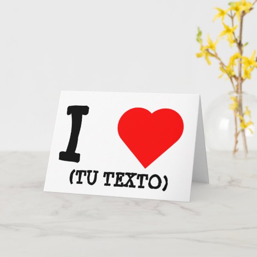 I LOVE + TU TEXTO カード (黄色い花)