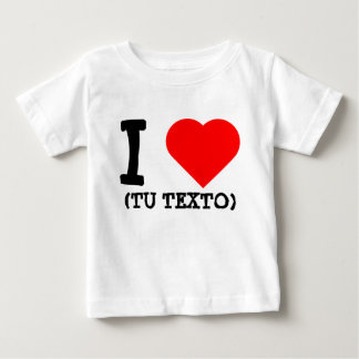 I LOVE + TU TEXTO ベビーTシャツ