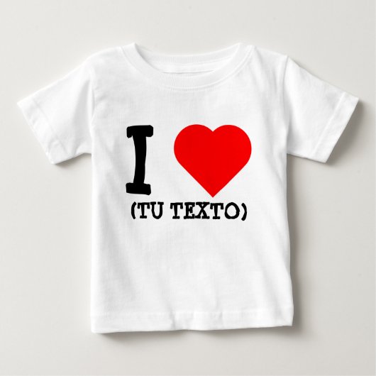 I LOVE + TU TEXTO ベビーTシャツ (正面)