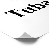 I Love Tuba Music Notesの赤いハート ポスター (角)