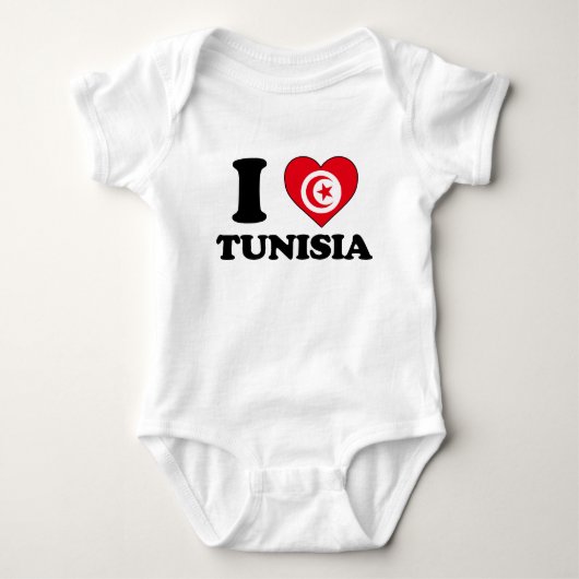 I love Tunisia ベビーボディスーツ (正面)