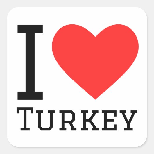 I love turkey スクエアシール (正面)