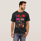 I love Turkey  Hand drawn Turkish Landmarks  flag  Tシャツ (正面フル)