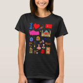 I love Turkey  Hand drawn Turkish Landmarks  flag  Tシャツ (正面)