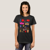 I love Turkey  Hand drawn Turkish Landmarks  flag  Tシャツ (正面フル)