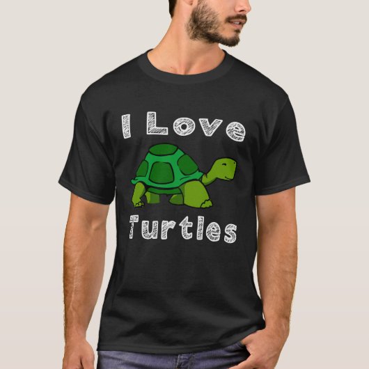 I Love Turtles Tortoise Reptile Zoo Sea Turtle Oce Tシャツ (正面)