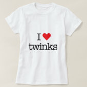 I Love Twinks withハートかわいいシャツforゲイメンズLG Tシャツ (デザイン正面)