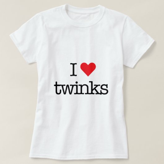 I Love Twinks withハートかわいいシャツforゲイメンズLG Tシャツ (デザイン正面)