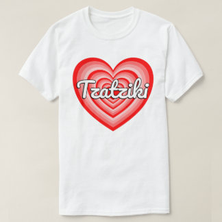 I Love Tzatzikiソースハートおもしろいギリシャのフード恋人 Tシャツ