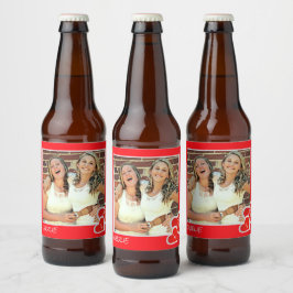 I Love U,かわいいハート-カスタム写真パーソナライズされた ビールラベル