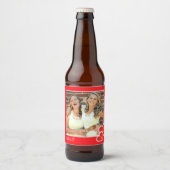 I Love U，かわいいハート-カスタム写真パーソナライズされた ビールラベル (正面)