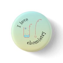I Love U/Chemistry button with beakerデザイン。