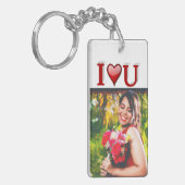 I Love U Valentines Day赤い写真 キーホルダー (正面左)