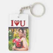 I Love U Valentines Day赤い写真 キーホルダー (裏面)