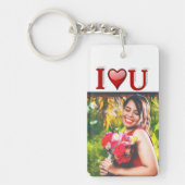 I Love U Valentines Day赤い写真 キーホルダー (正面)