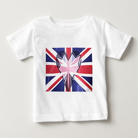 「I Love UK」アートプリント ベビーTシャツ (正面)