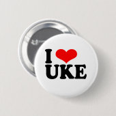 I Love Uke Ukulele Button Badge 缶バッジ (正面&裏面)