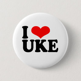 I Love Uke Ukulele Button Badge 缶バッジ