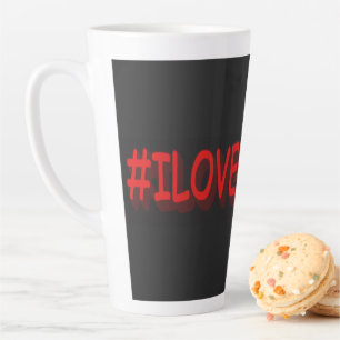 "#I LOVE UKRAINE"かわいいデザイン。買今 カフェラテマグ