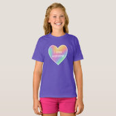 I Love Unicorns Rainbow Heart Girls' T-Shirt Tシャツ (正面フル)