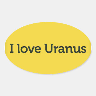 I Love Uranusステッカー 楕円形シール