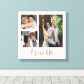 I Love Usバラ金ゴールドス結婚スクリプトのキャンバス キャンバスプリント (インサイチュ (ウッドフロア))