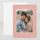 I Love Us Minimal Photo Valentine's シーズンカード (正面/裏面)