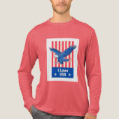 "I love USA"イーグル国旗のデザイン トライブレンドTシャツ (正面)