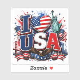 I LOVE USA  |サッカー ファン アメリカ シール