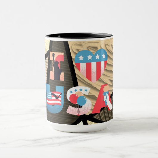 I LOVE USA デザイン マグカップ (中央)