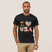 I LOVE USA 文字デザイン Tシャツ (正面フル)