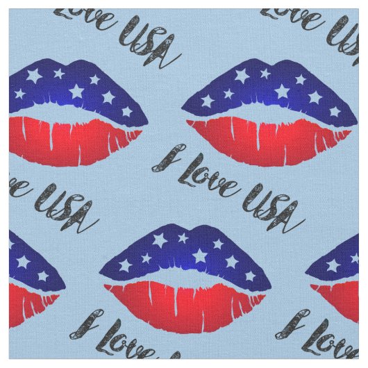 I Love USA, Lipsキス, 7月4日の独立記念日 ファブリック (クローズアップ)